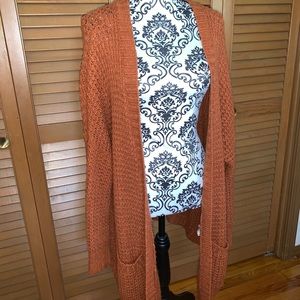 Orange Knitted Cardigan